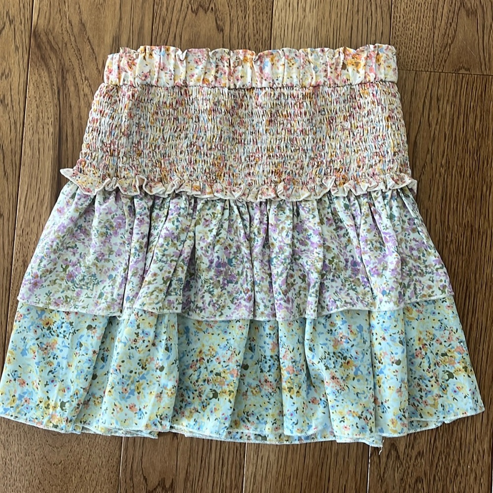 Xs floral pastel skirt pink purple blue